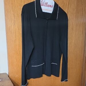 Ming Wang Black Blazer with White Trim